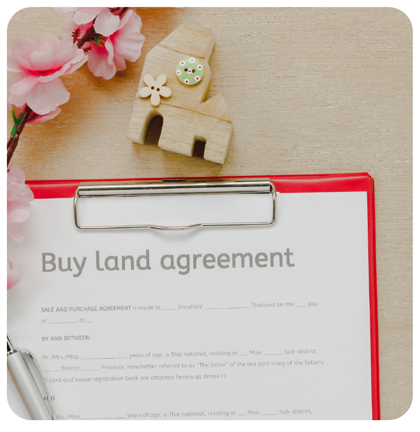 Land agreement document with REvalu assistance